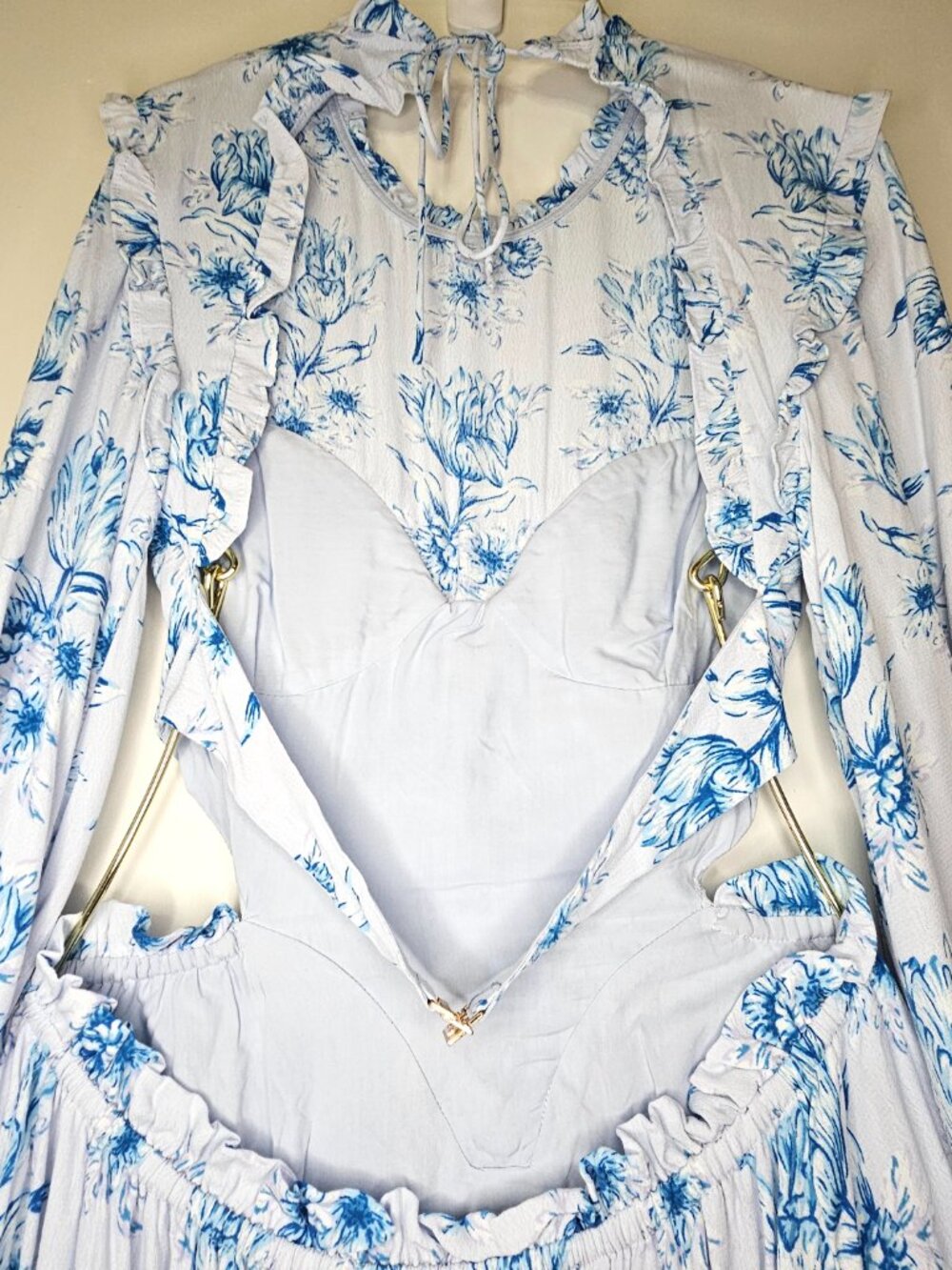 Sabo Cleo Floral Print Backless Corset Mini Dress  US4 Winter Tulip - Picture 8 of 14